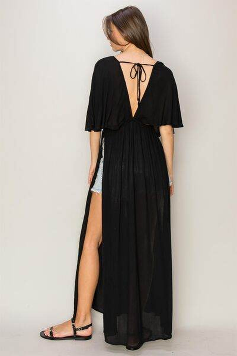 Tie Back Maxi Split Cover up Dress