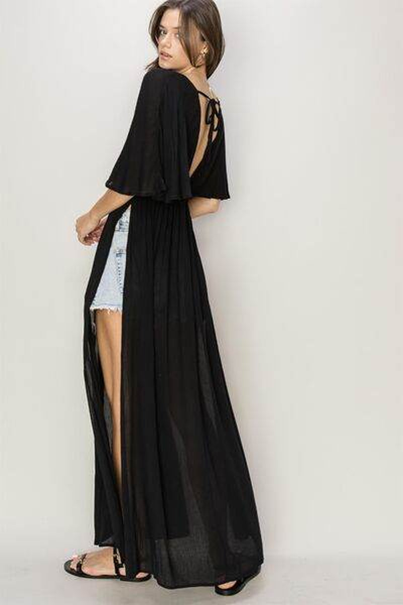 Tie Back Maxi Split Cover up Dress